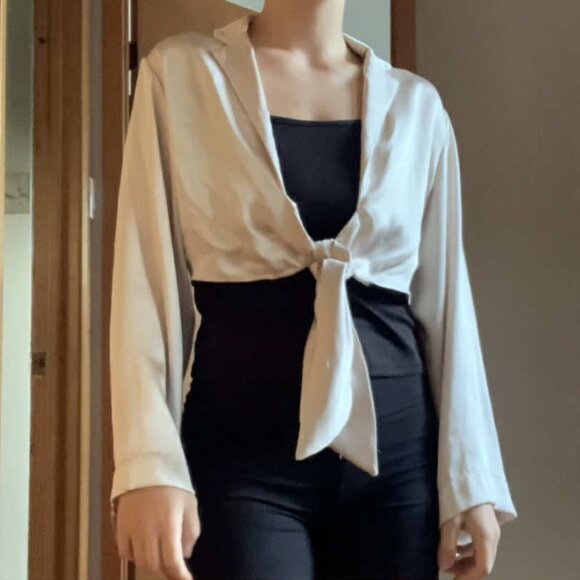 Gold Silk Pull | By Dynamite | Size XXS | Wide Sleeves - Picture 1 of 2